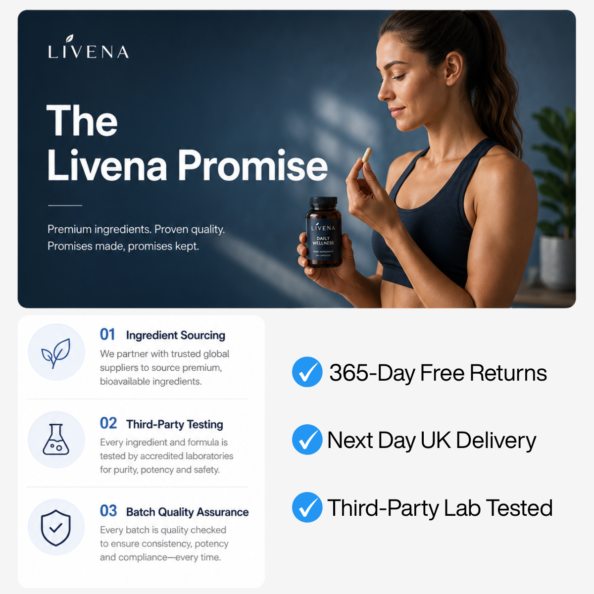 Livena Daily Joint Supplement – Glucosamine, Collagen & Turmeric – 60 Capsules